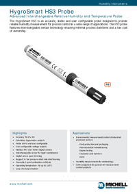 Thumbnail of document Data Sheet - HS3-P HygroSmart Probe